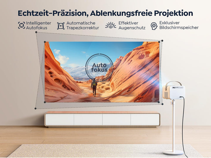 Beamer Full HD 1080P mit Autofokus, WiFi6, Dolby 20W, Netflix - Bild 4