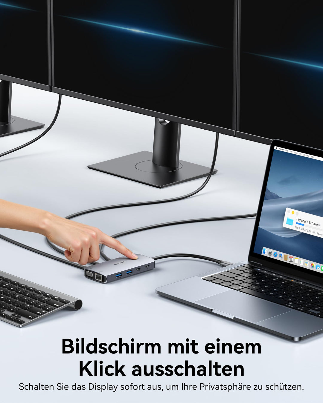 USB-C Docking Station 9-in-1 Triple Display für 2-4 Monitore - Bild 8