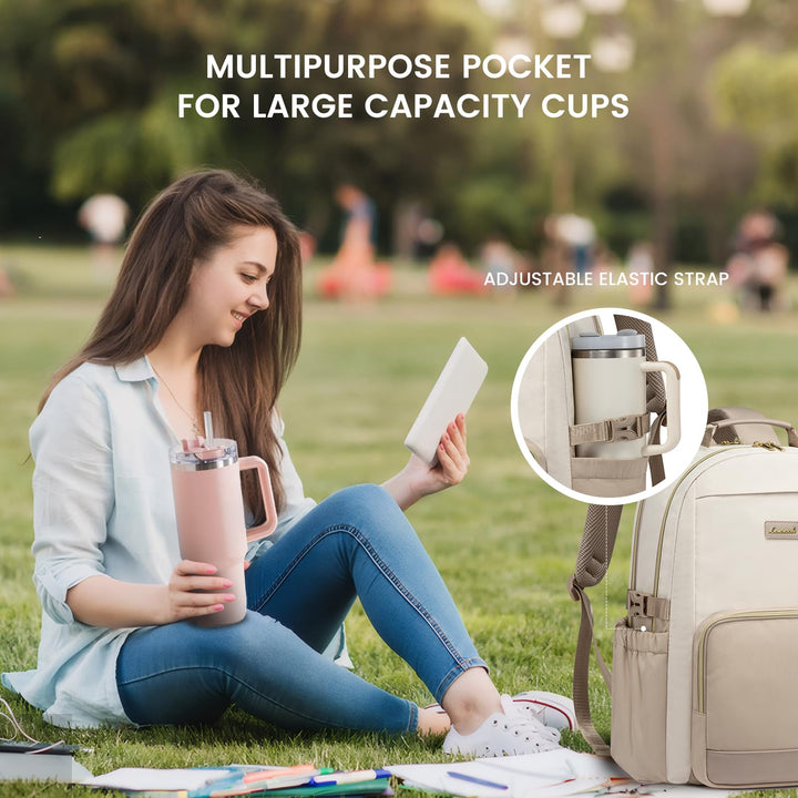 Damenrucksack 15,6 Zoll Laptop wasserabweisend mit Becherhalter - Bild 2