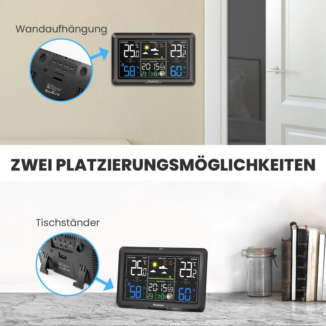 Wetterstation Funk mit Aussensensor DCF-Uhr 330° Ablesbarkeit - Bild 9