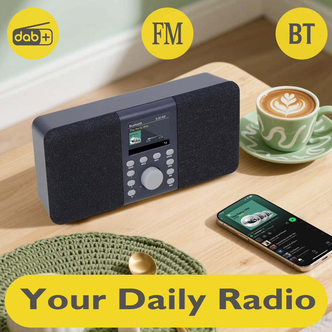 DAB+ Stereo Radio Bluetooth 2,4" Farbdisplay Wecker Sleep-Timer - Bild 3