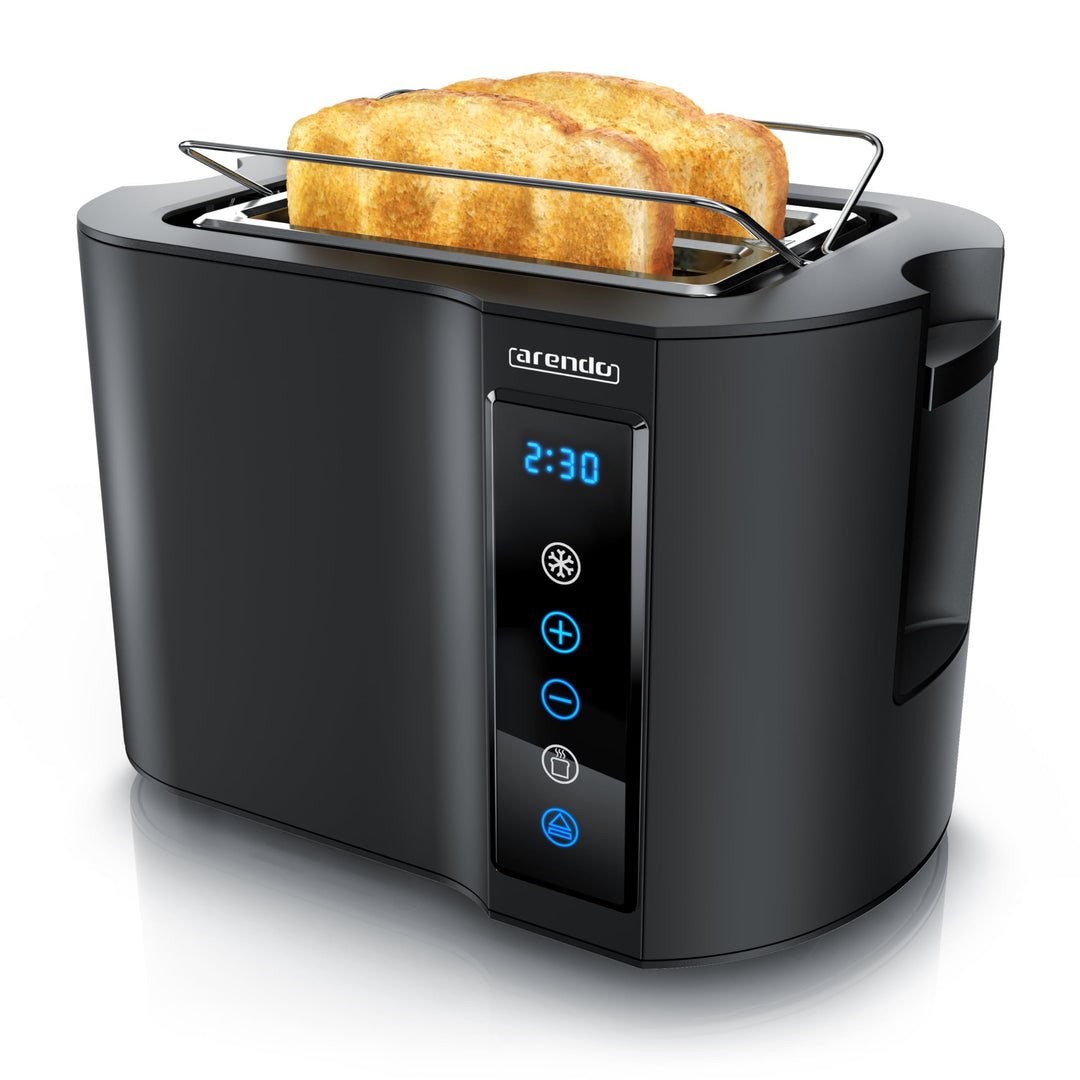 Toaster 2 Scheiben Edelstahl Touchpanel 800W mit Brötchenaufsatz 7 Bräunungsgrade