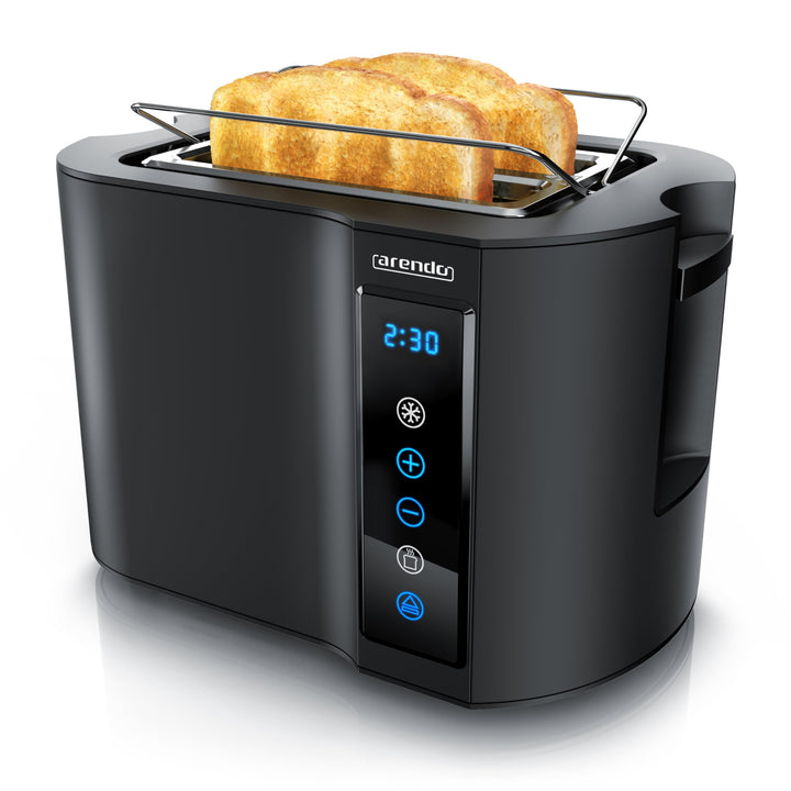 Toaster 2 Scheiben Edelstahl Touchpanel 800W mit Brötchenaufsatz 7 Bräunungsgrade