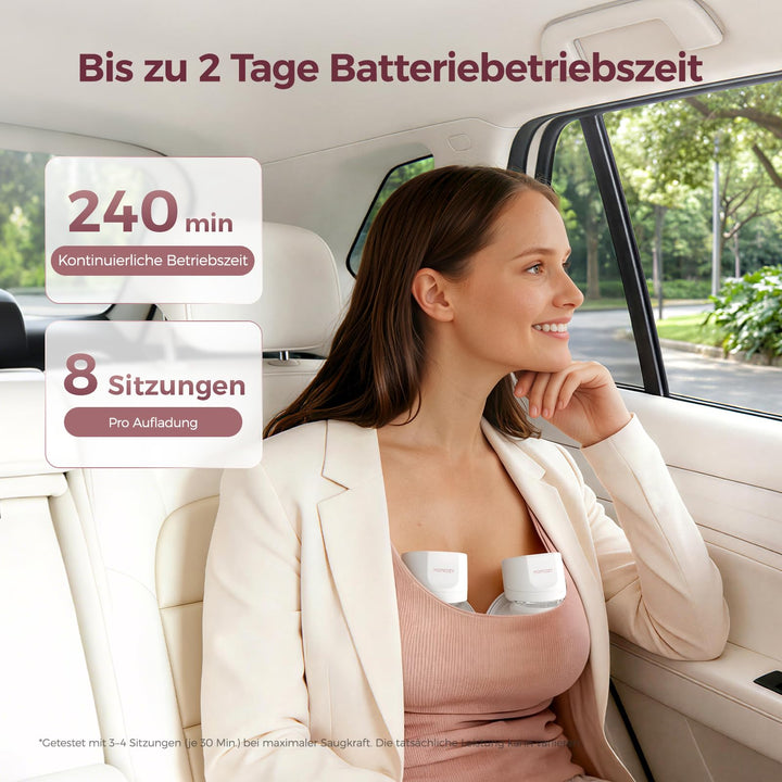 Elektrische Milchpumpe tragbar 2er-Set mit DoubleFit Haube BPA-frei - Bild 6