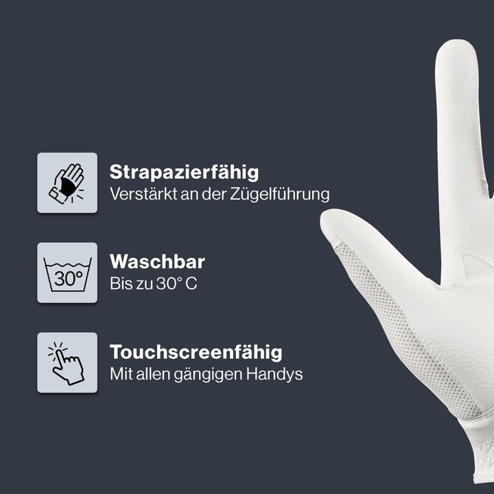 Reithandschuhe Mesh PU-Grip touchscreenfähig Grösse 6.5 - Bild 3