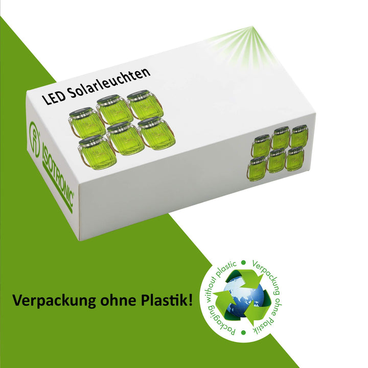 Solar Gartenlaterne Einmachglas-Stil 6er Set 10 LEDs grün - Bild 7