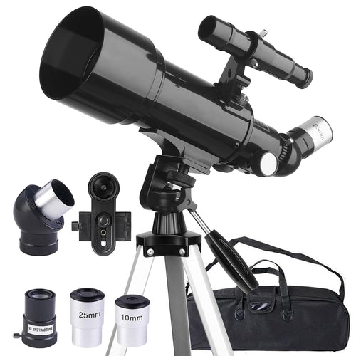 Refraktor-Teleskop 70mm Apertur 400mm für Einsteiger mit Stativ