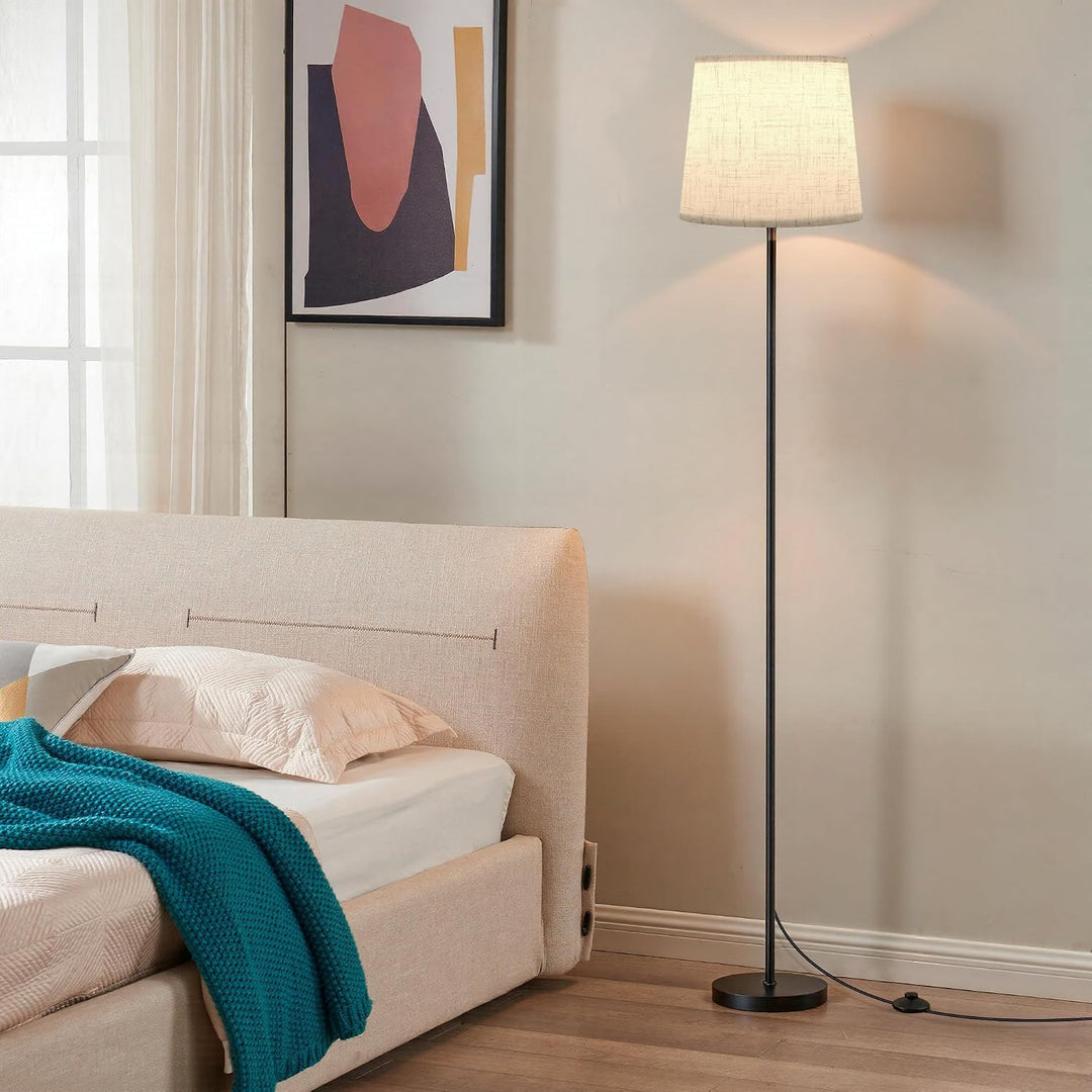 Stehlampe Wohnzimmer Leinen-Schirm 9W E27 mit Fernbedienung - Bild 4