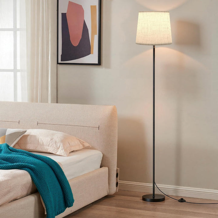 Stehlampe Wohnzimmer Leinen-Schirm 9W E27 mit Fernbedienung - Bild 4