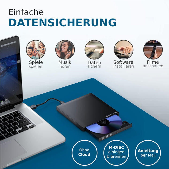 Externes Blu-ray DVD CD Laufwerk USB 3.0/USB-C UHD 4K/8K Brenner - Bild 5