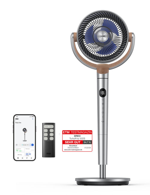 Standventilator Smart 120°+120° Oszillation 8 Stufen 23dB leise