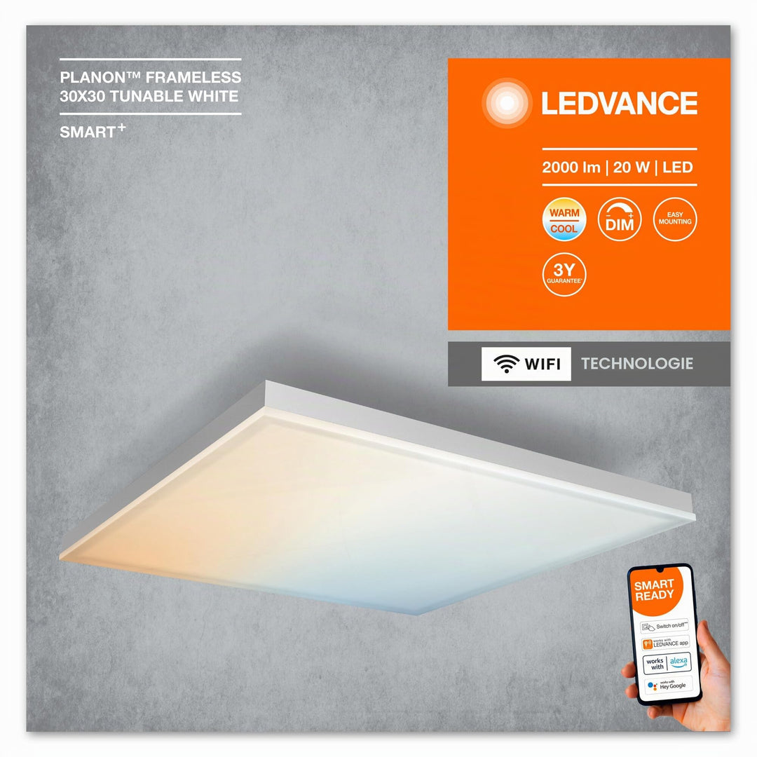 Smart Deckenleuchte LED dimmbar 30x30 cm Tunable White WiFi - Bild 11