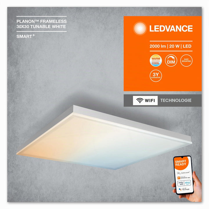Smart Deckenleuchte LED dimmbar 30x30 cm Tunable White WiFi - Bild 11