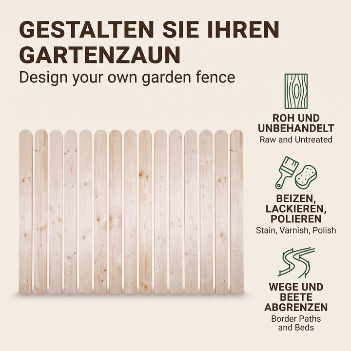 Zaunlatten Fichte roh 15 Stück 100 cm für Garten und Beet - Bild 7