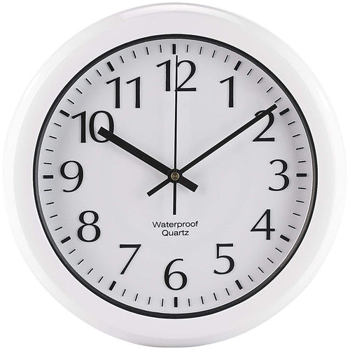 Funk-Wanduhr Aussen IPX7 wasserdicht Ø31 cm Hochglanz-Weiss