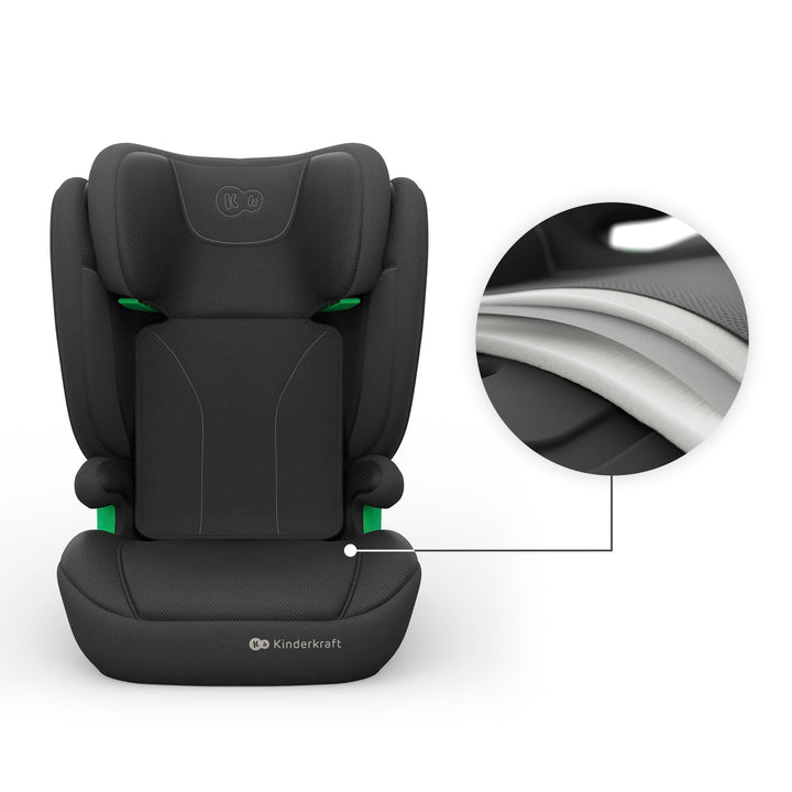 Kindersitz 100–150 cm ISOFIX mit SPS und AIR FLOW Bezug, Schwarz - Bild 12