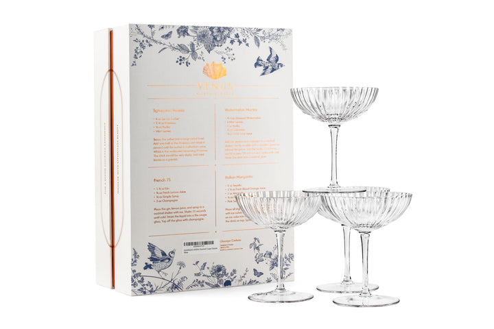 Coupe Cocktailgläser 4er Set Kristall 240 ml Muschel-Design - Bild 7