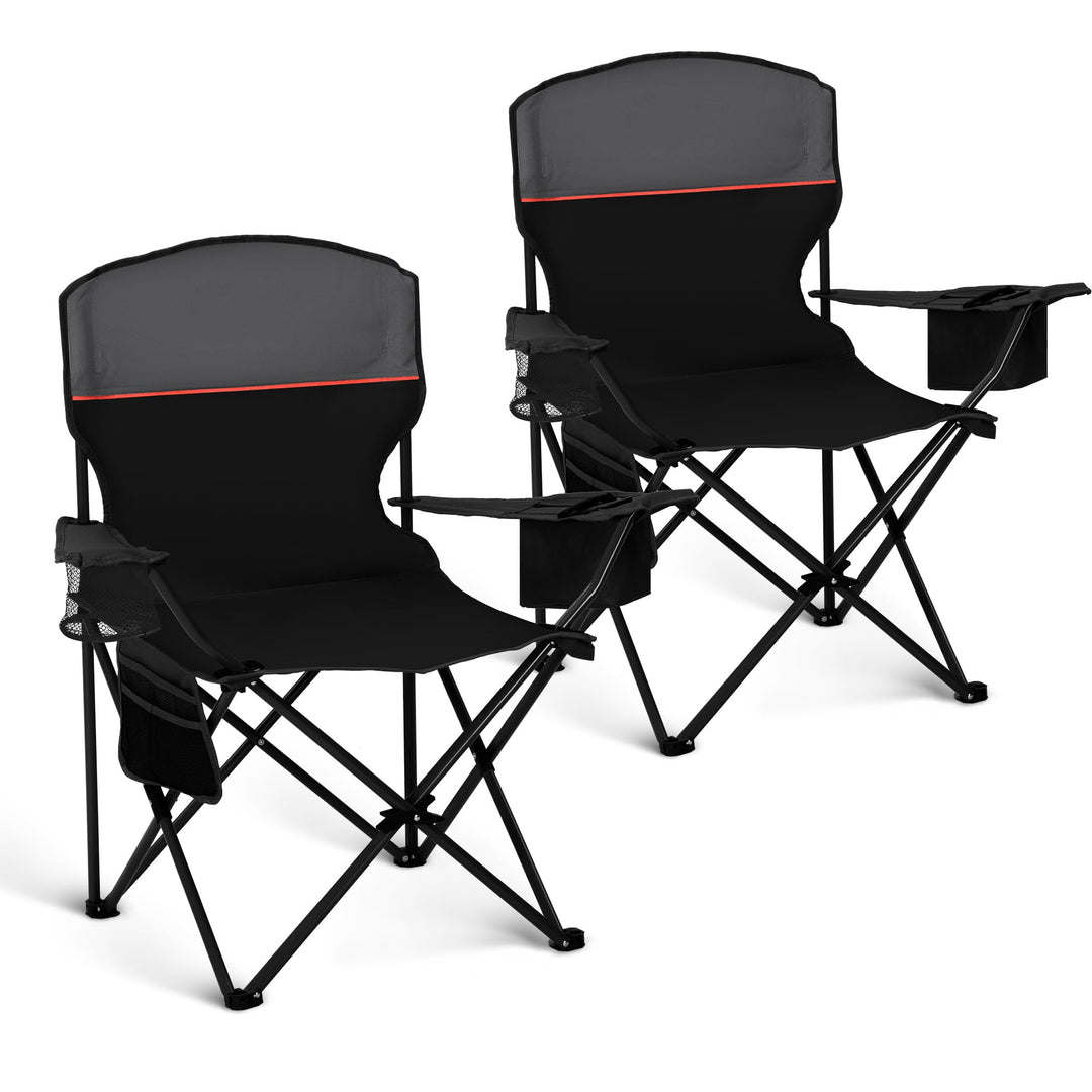 Campingstuhl klappbar 2er-Set mit Kühltasche 120 kg belastbar
