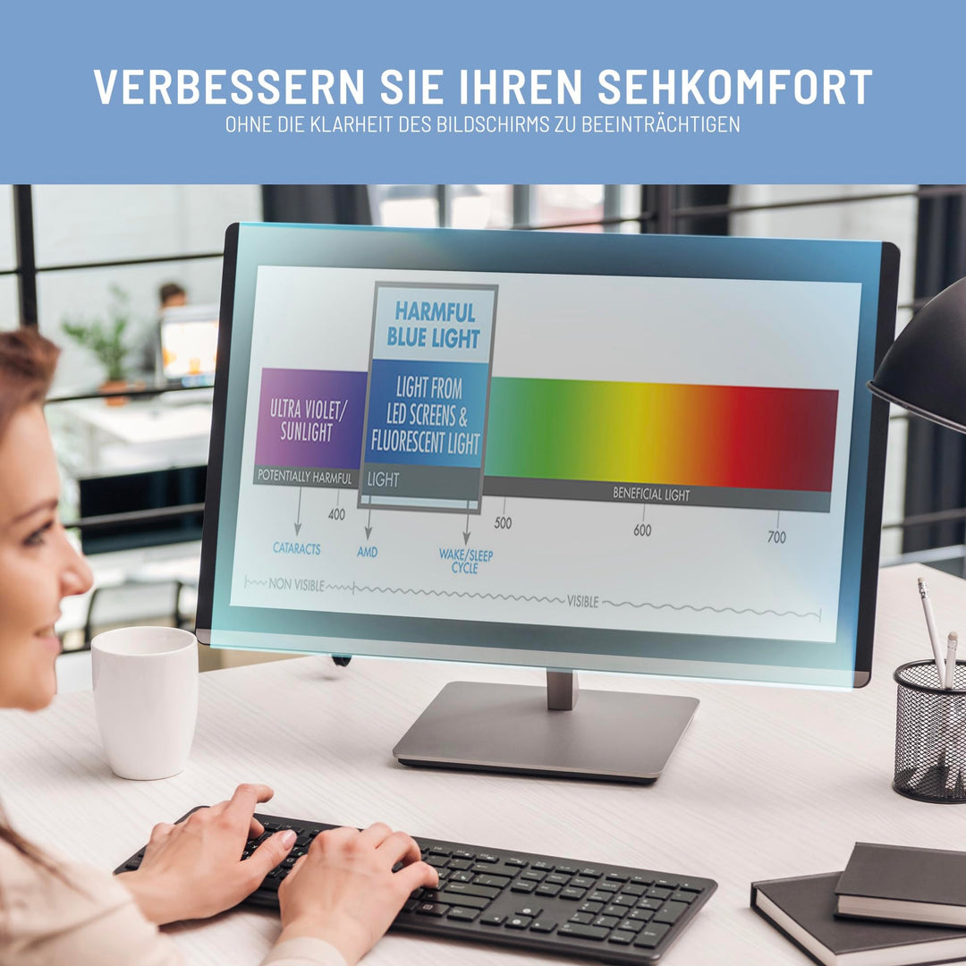 Monitor Blaulichtfilter 26-27 Zoll abnehmbar mit Sichtschutz - Bild 5