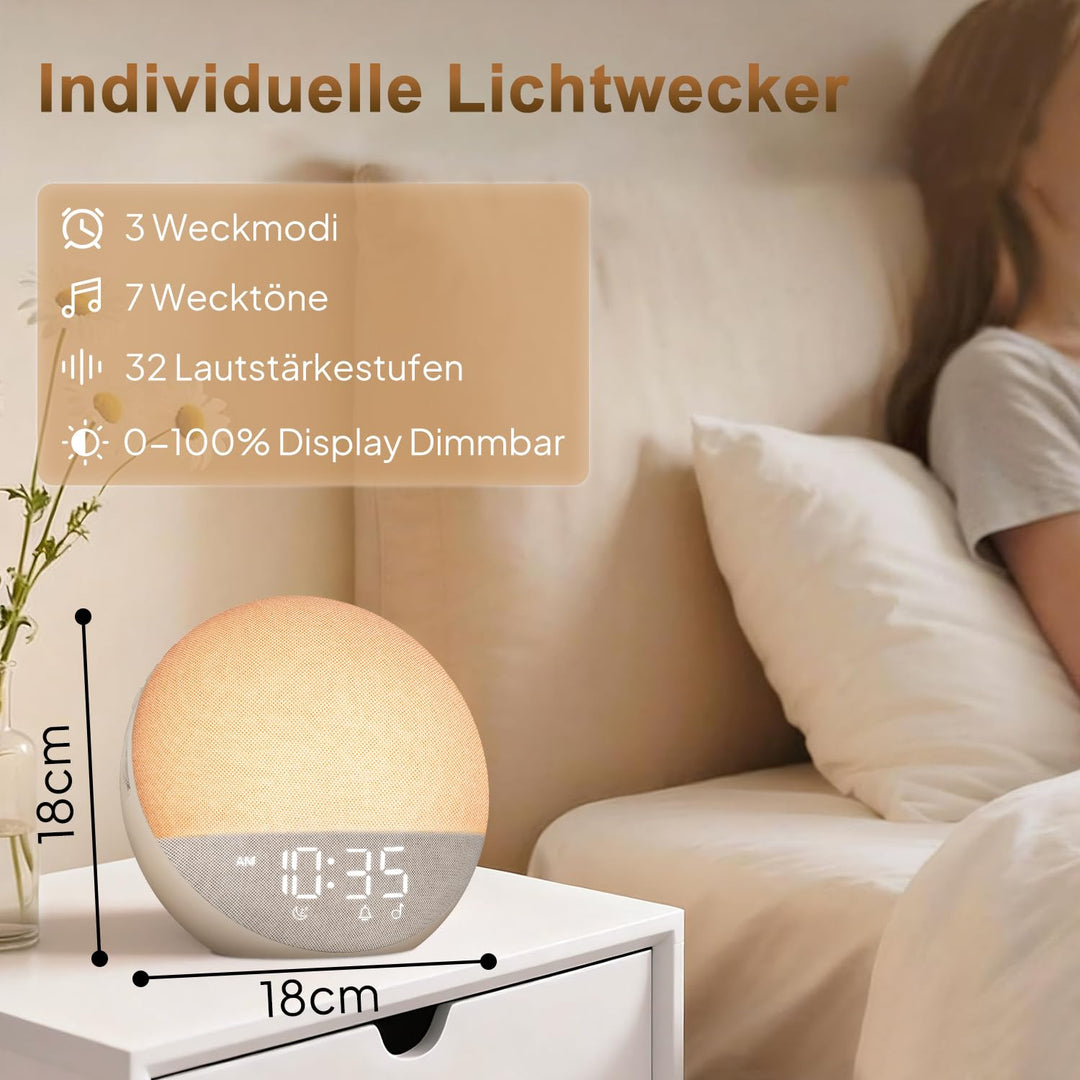 Lichtwecker mit Sonnenaufgang-Simulation Bluetooth 5W RGB 18cm - Bild 7