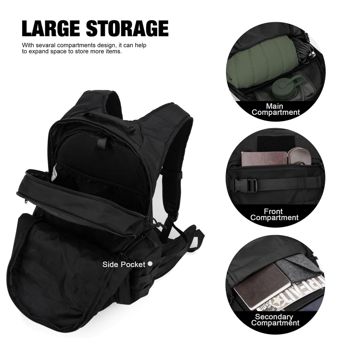 Taktischer Trekkingrucksack 28L MOLLE Polyester mit Rückenpolster - Bild 4