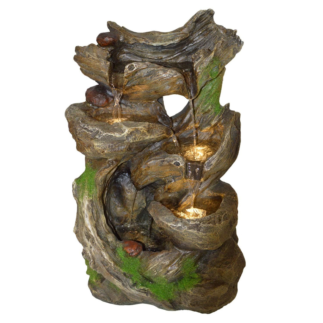 Gartenbrunnen Märchenwald mit LED-Beleuchtung 35x27x59 cm - Bild 5