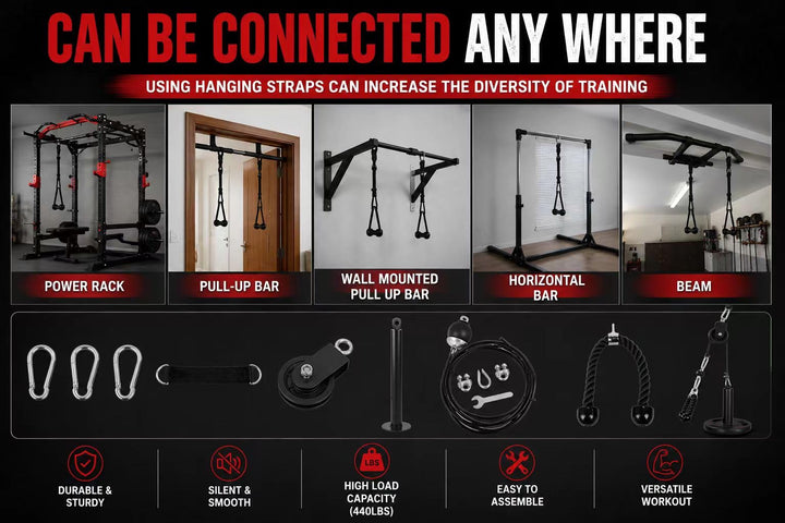 Kabelzug Pulley System Heimtraining mit Trizepsseil und Unterarmtrainer - Bild 7