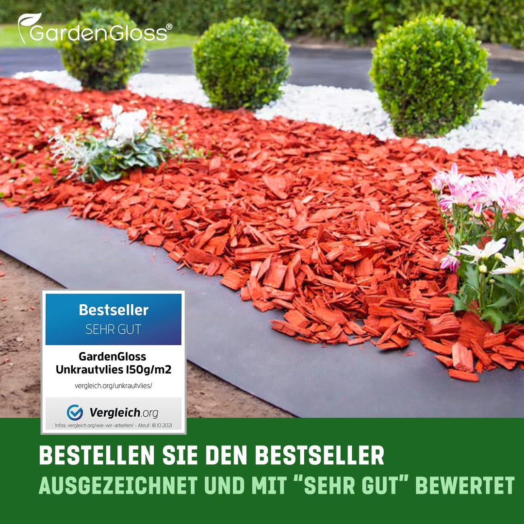 Unkrautvlies 150g/m² schwarz 25m x 1m Rolle Garten - Bild 6