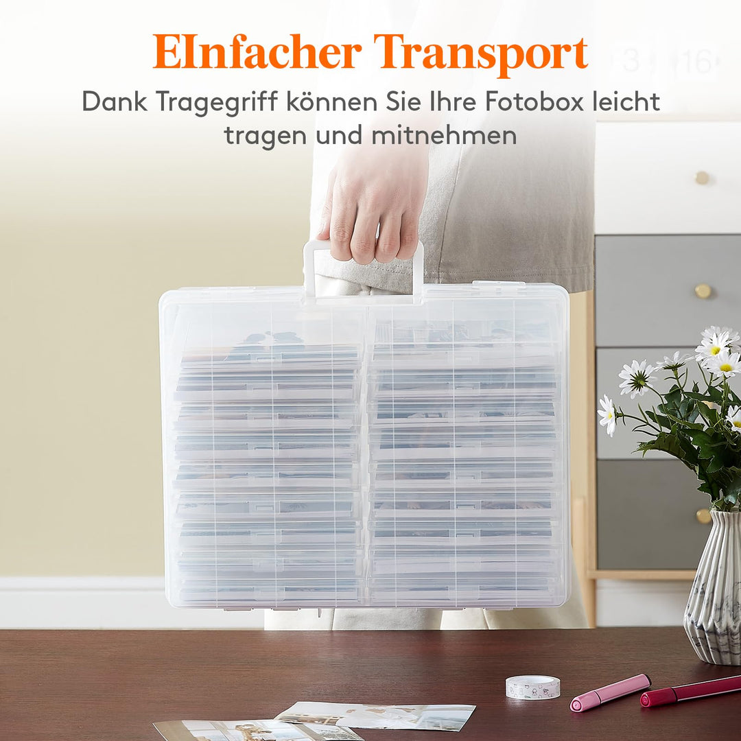 Foto-Aufbewahrungsbox transparent 18 Fächer für 10x15 cm Fotos, 2er-Set - Bild 7