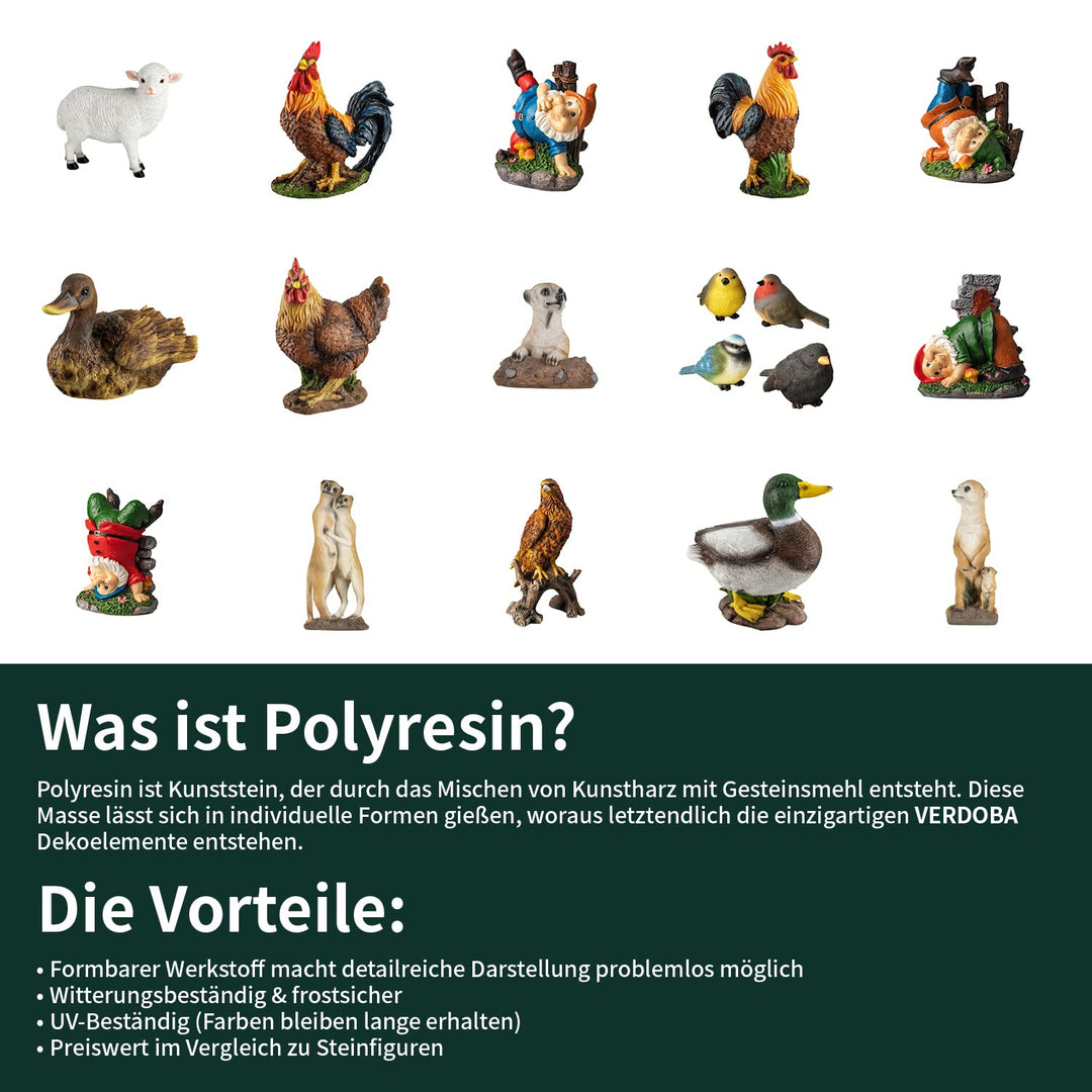 Gartenfigur Erdmännchen Mutter mit Baby Kunstharz handbemalt - Bild 7