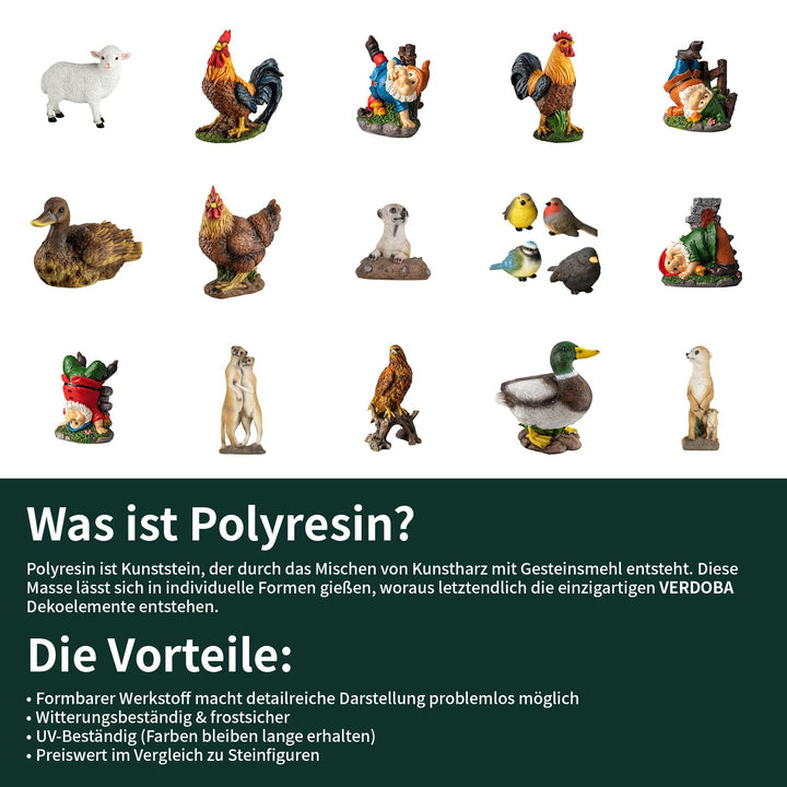 Gartenfigur Erdmännchen Mutter mit Baby Kunstharz handbemalt - Bild 7