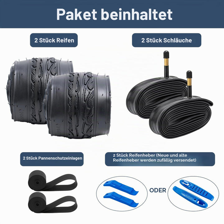 Fahrradreifen 700x38C faltbar mit Schlauch AV 48mm 2er-Set - Bild 8