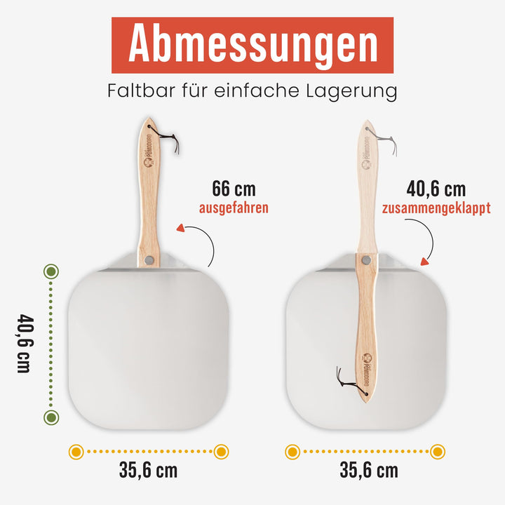 Pizzaschieber perforiert Aluminium mit Klappgriff 35x40 cm - Bild 2