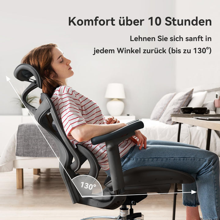 Ergonomischer Bürostuhl Netz mit dynamischer Lendenstütze bis 150 kg - Bild 3