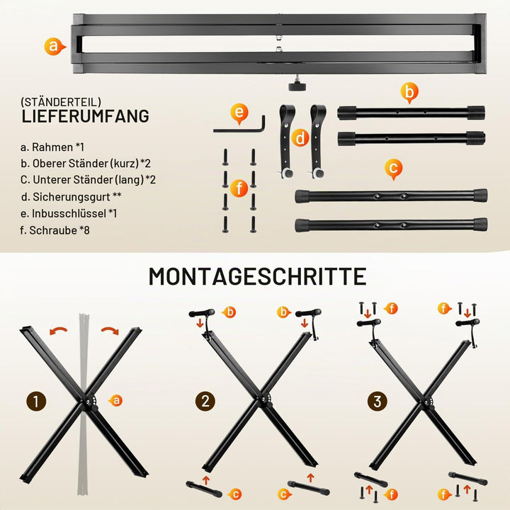 Keyboard-Set Ständer und Bank höhenverstellbar für 61–88 Tasten - Bild 8
