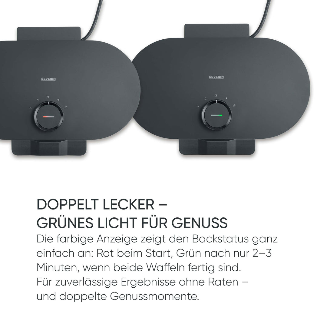 Doppelwaffeleisen Herzform PFAS-frei 1200 Watt mit Kabelaufwicklung - Bild 7