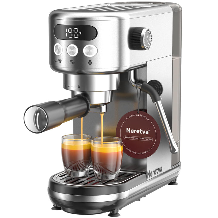 Siebträgermaschine Edelstahl 20 Bar 1350W kompakt für Espresso