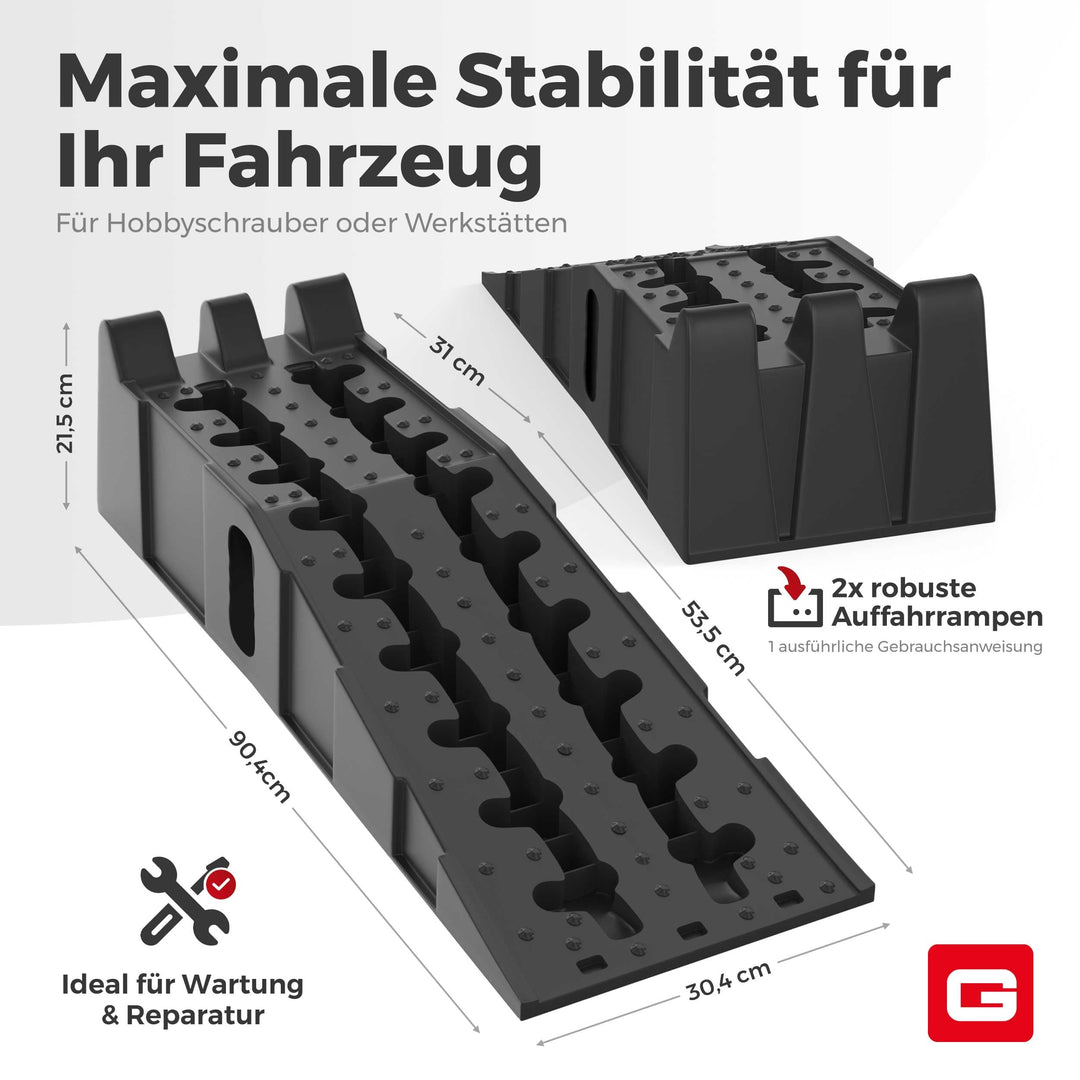 Auffahrrampen PKW 2er-Set 5t Traglast rutschfest stapelbar - Bild 4