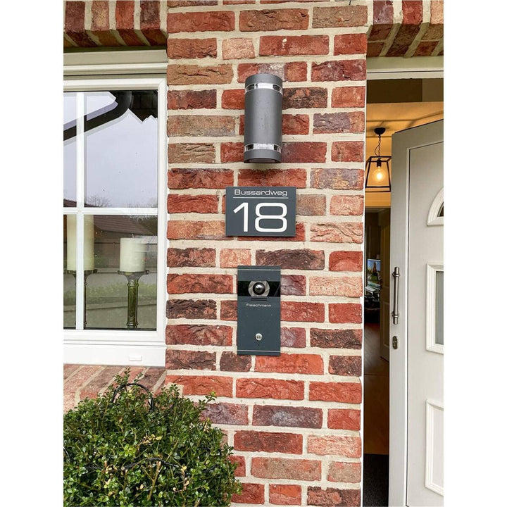 Hausnummernschild mit Gravur Anthrazit-Grau 250x175 mm individuell - Bild 4