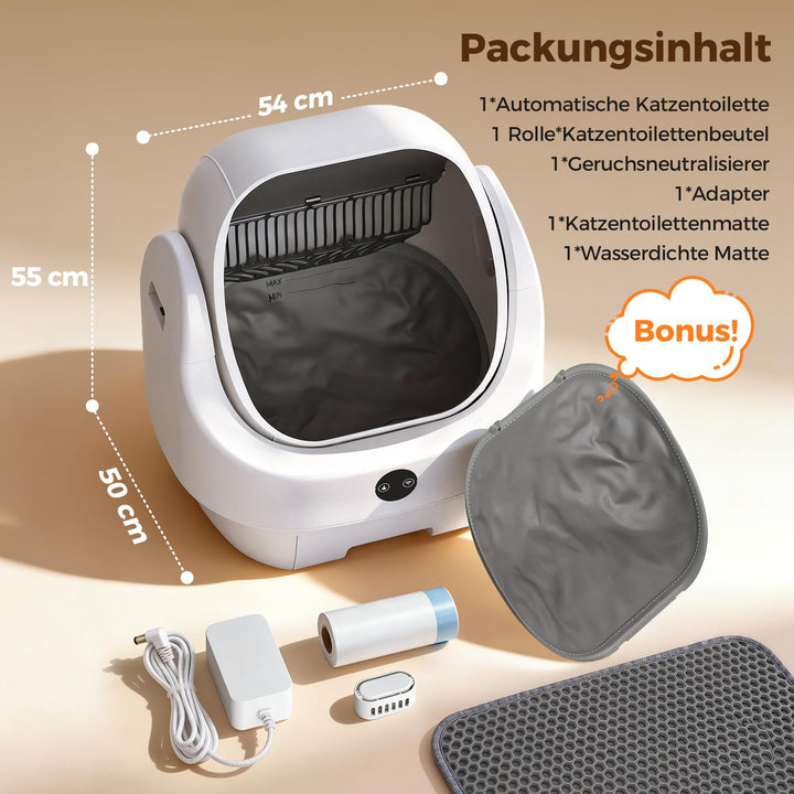 Elektrische Katzentoilette Selbstreinigend Offen mit App-Steuerung - Bild 9