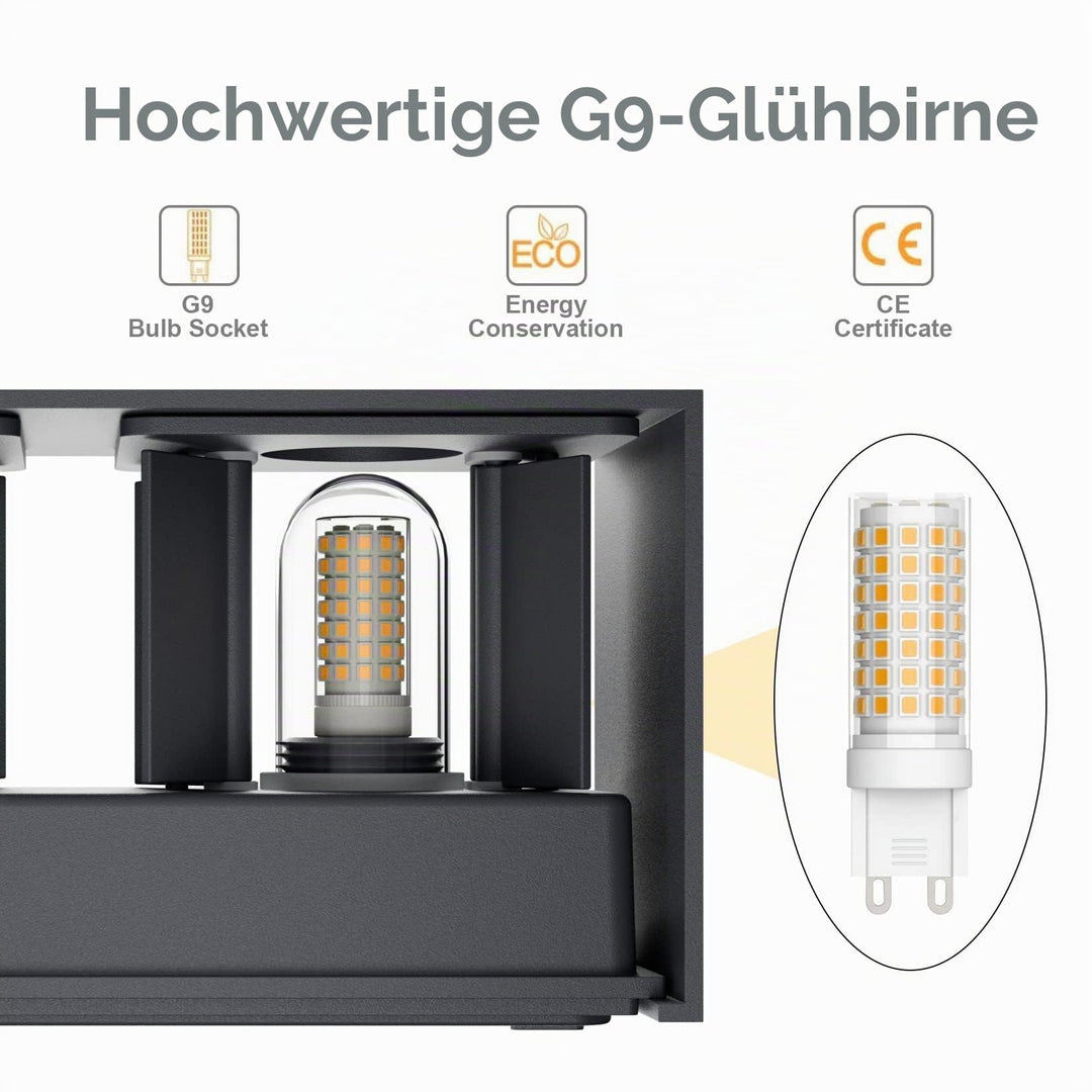 Aussenlampe Wandleuchte Anthrazit G9 LED 18W einstellbarer Abstrahlwinkel - Bild 2