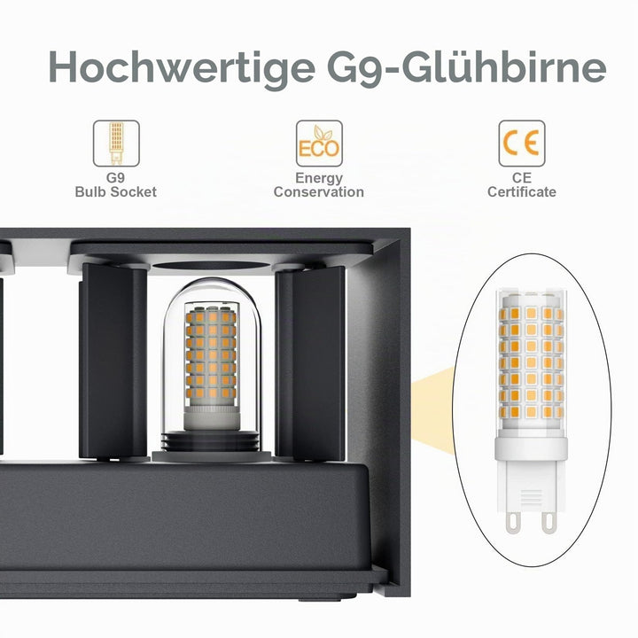 Aussenlampe Wandleuchte Anthrazit G9 LED 18W einstellbarer Abstrahlwinkel - Bild 2