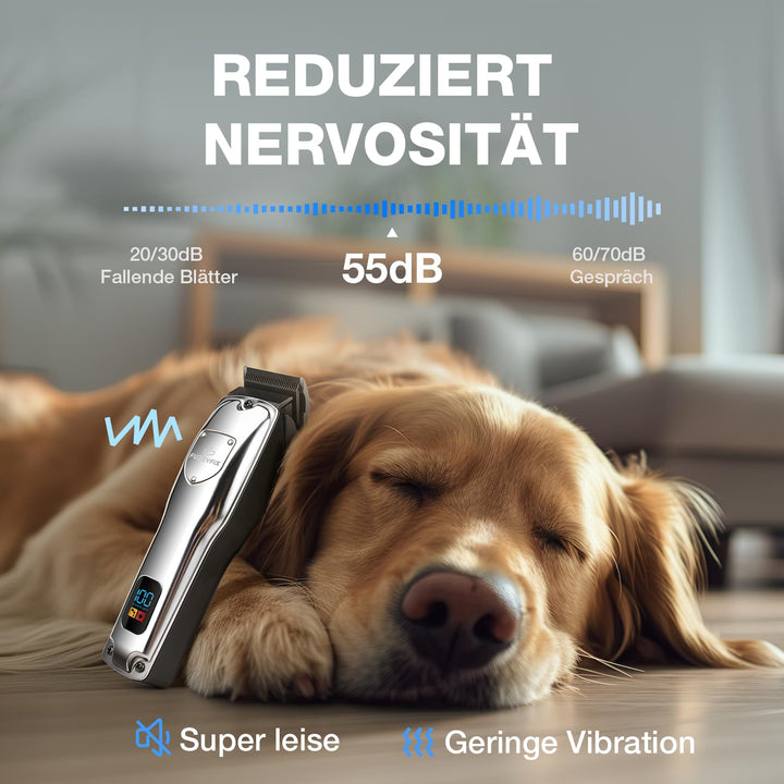 Hundeschermaschine leise 55dB Keramikklinge USB-C für dickes Fell - Bild 6