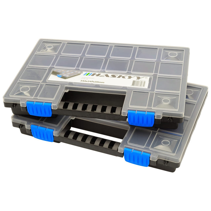 Sortimentsbox 10er-Set stapelbar bis 20 Fächer 345x249x50mm