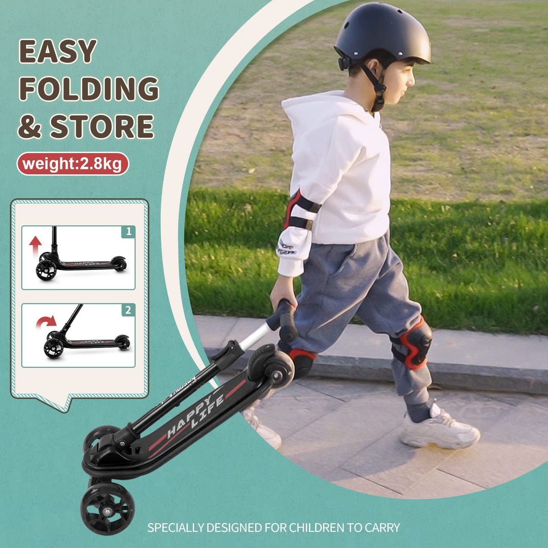 Dreirad-Scooter Kinder faltbar höhenverstellbar LED-Räder bis 50 kg - Bild 5