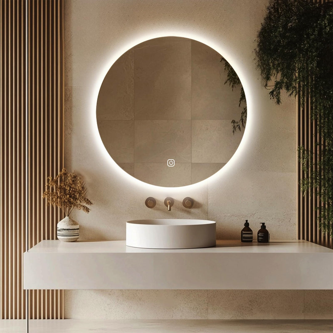 Badspiegel rund 80cm mit LED-Hintergrundbeleuchtung rahmenlos dimmbar - Bild 8