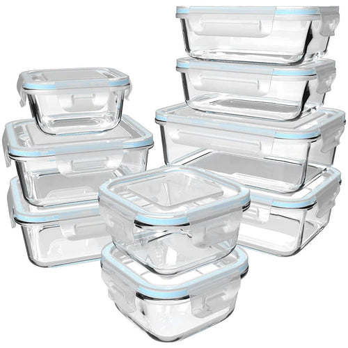 Frischhaltedosen Glas 9er-Set 4 Grössen luftdicht stapelbar