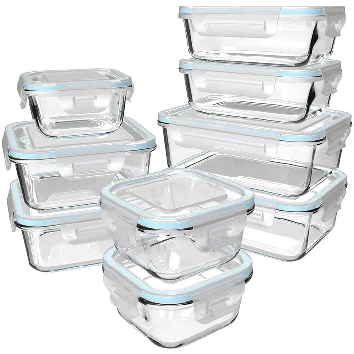 Frischhaltedosen Glas 9er-Set 4 Grössen luftdicht stapelbar