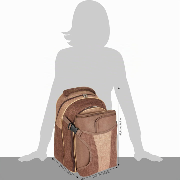 Picknickrucksack 4 Personen mit Kühlfach und Picknickdecke Braun - Bild 8
