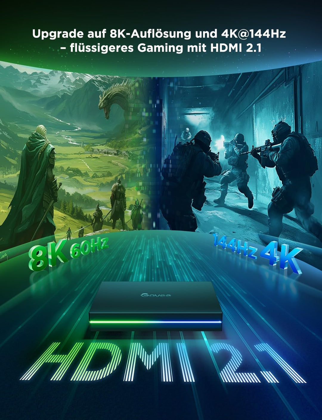 Monitor Hintergrundbeleuchtung HDMI 2.1 Sync Box RGBWIC Gaming LED - Bild 2
